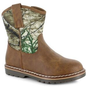 Brown and Camouflage Ankle Boots